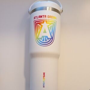 White Tumbler with Rainbow Design